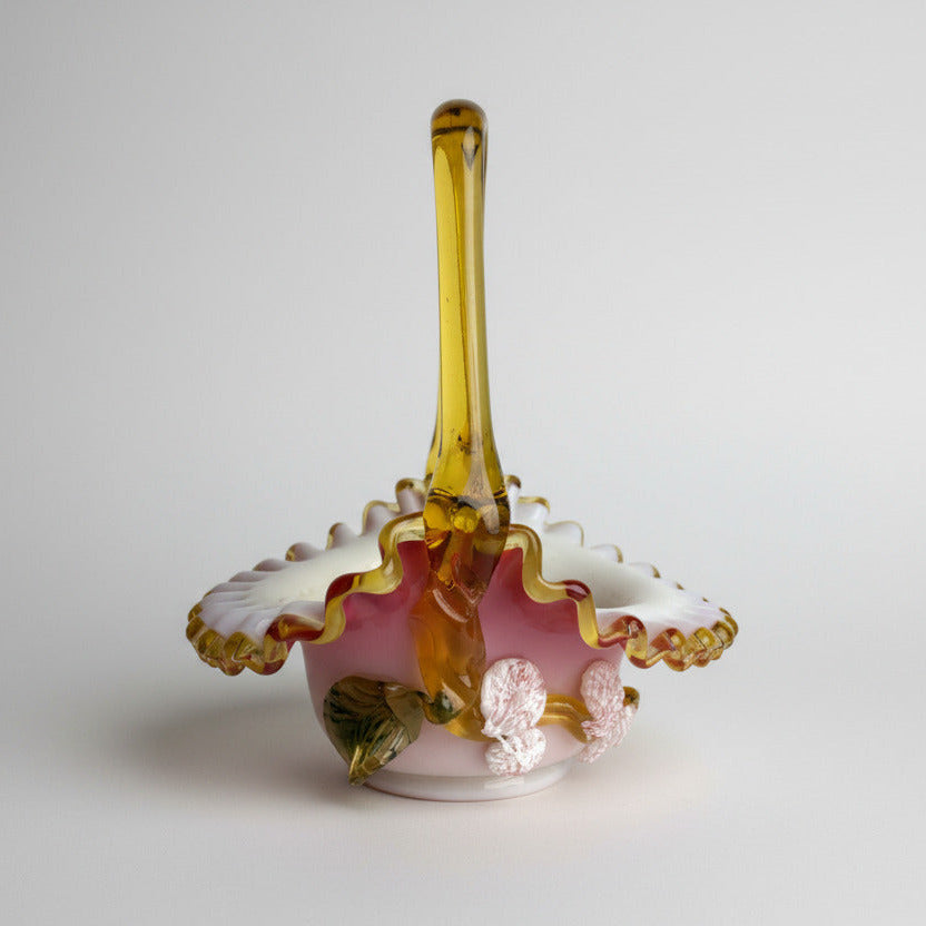 Victorian Uranium Glass Basket – Attributed to Stevens & Williams