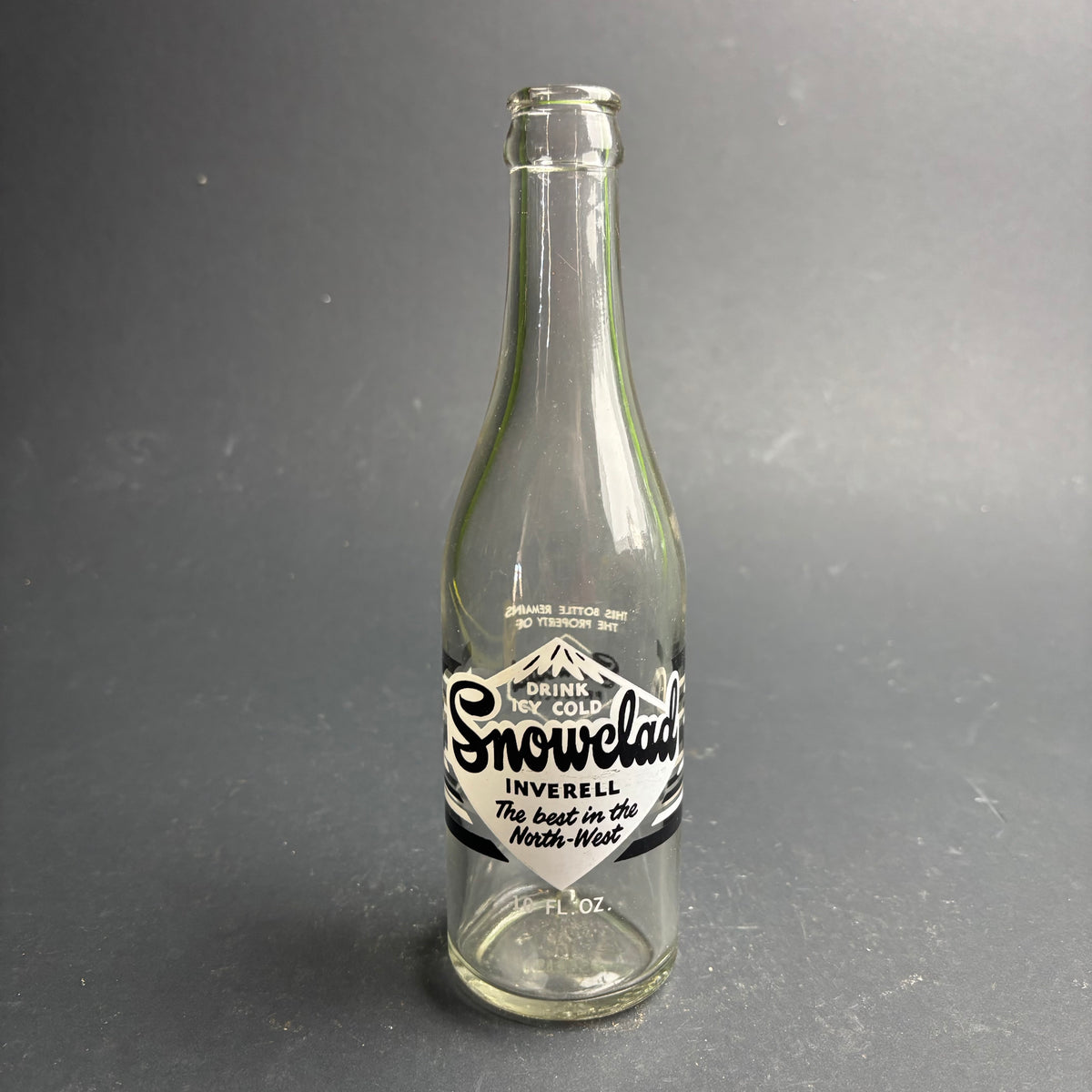 Snowclad Inverell Soft Drink Bottle – 10oz – Vintage Australian Soda Bottle NSW