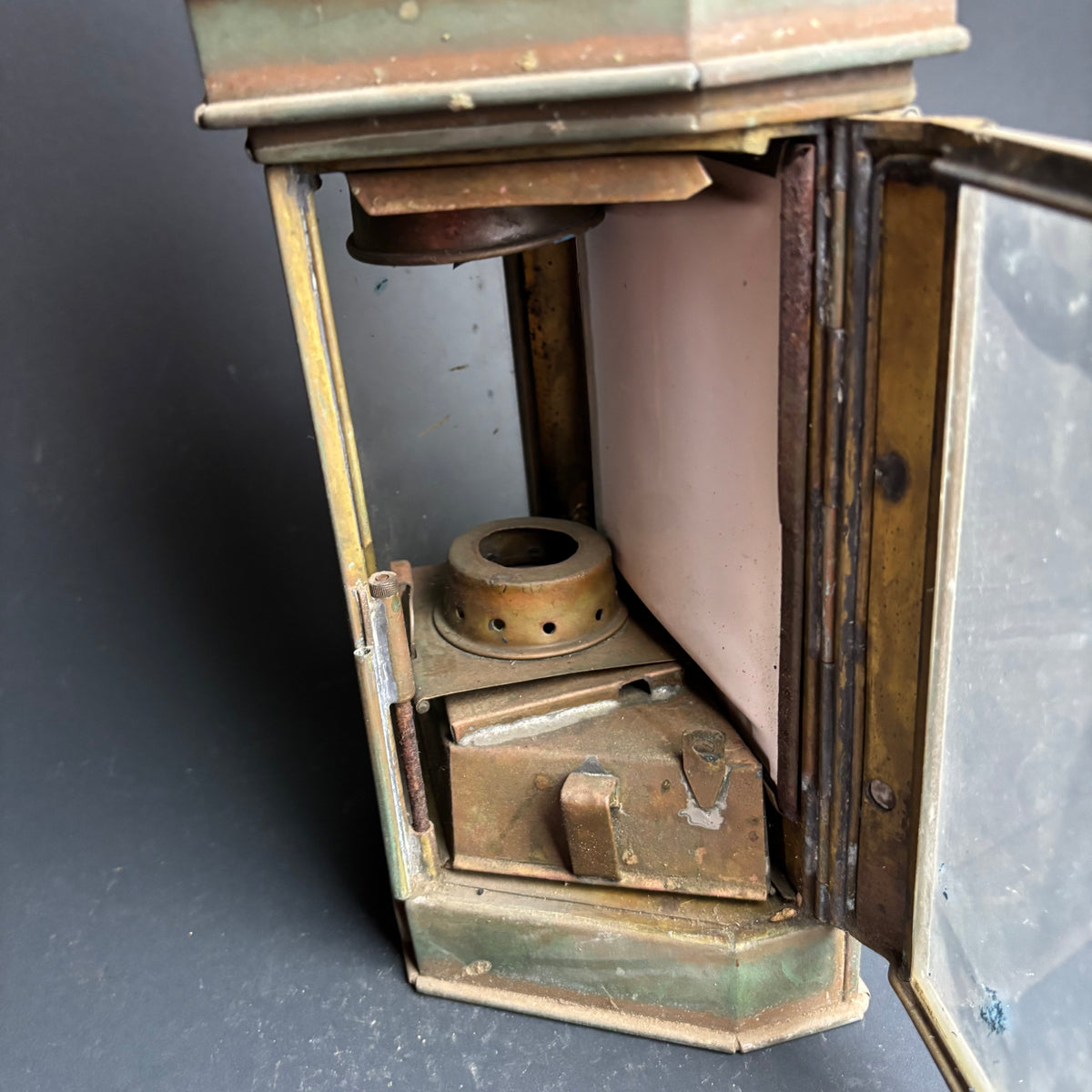 Antique Bulpitt & Sons Lantern 1912 Birmingham – Brass Railway / Carriage Lamp