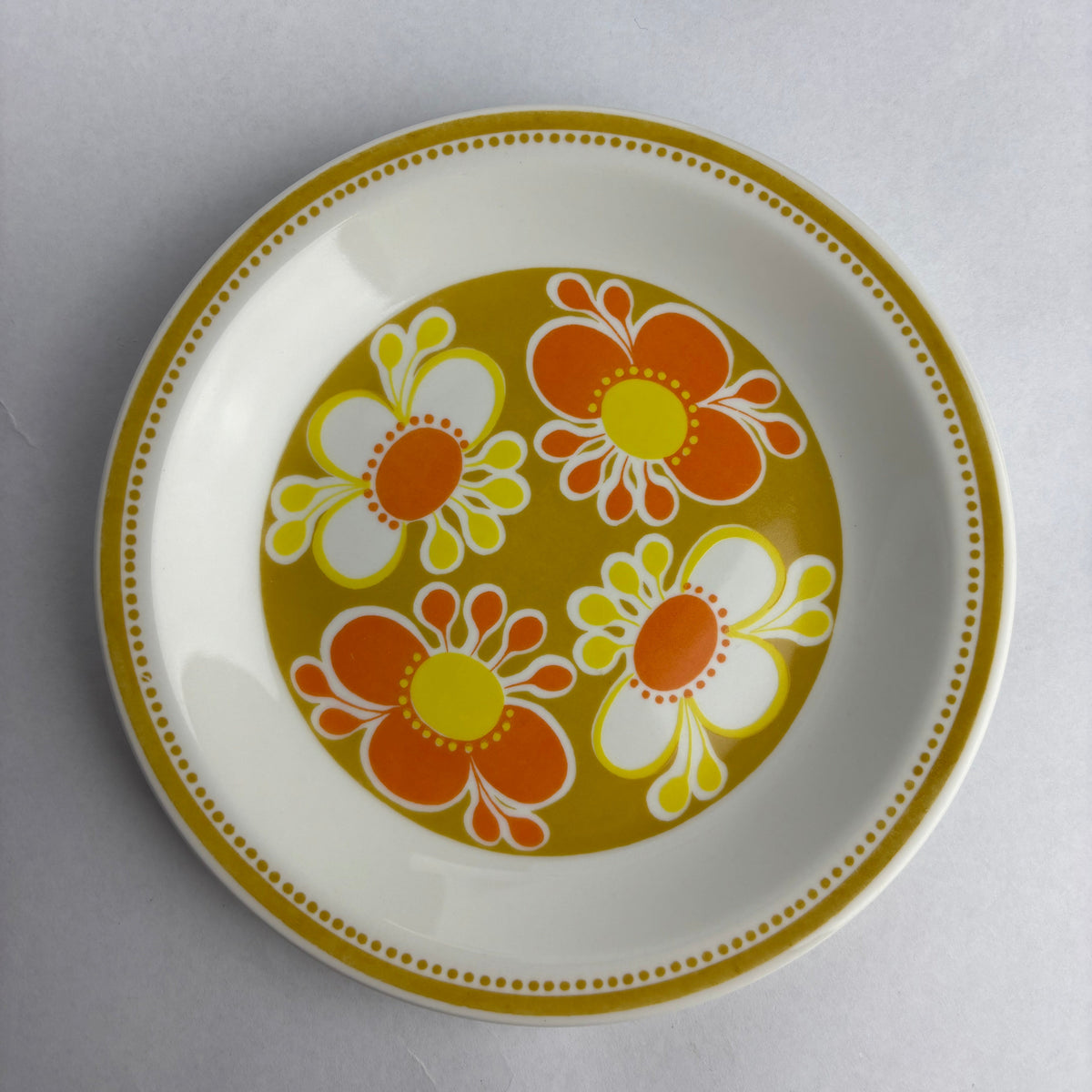 Decorative plate with floral design on a white background
