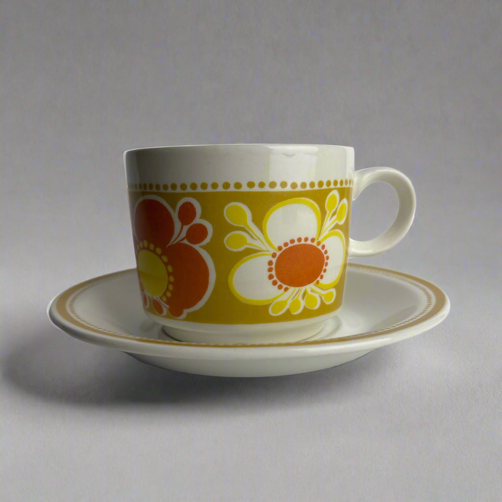 Figgjo Flint “Safran” Cup & Saucer – Rolf Frøyland 1970s