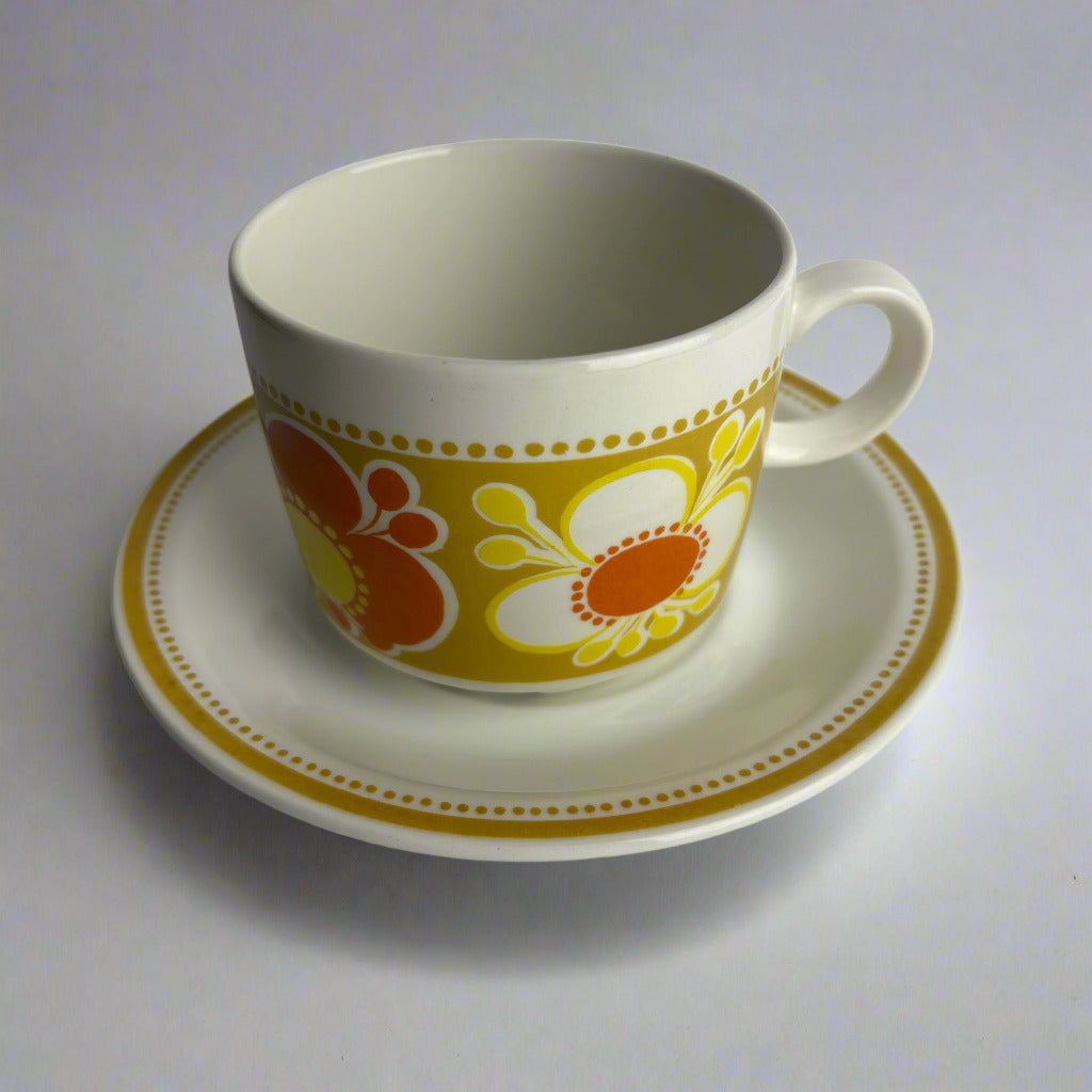 Figgjo Flint “Safran” Cup & Saucer – Rolf Frøyland 1970s