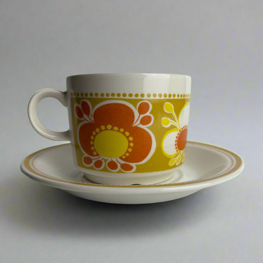 Figgjo Flint “Safran” Cup & Saucer – Rolf Frøyland 1970s
