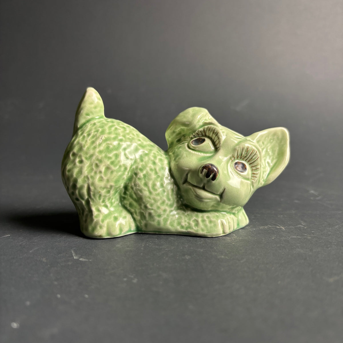 Sylvac England Green Terrier Dog Figurine Mid Century
