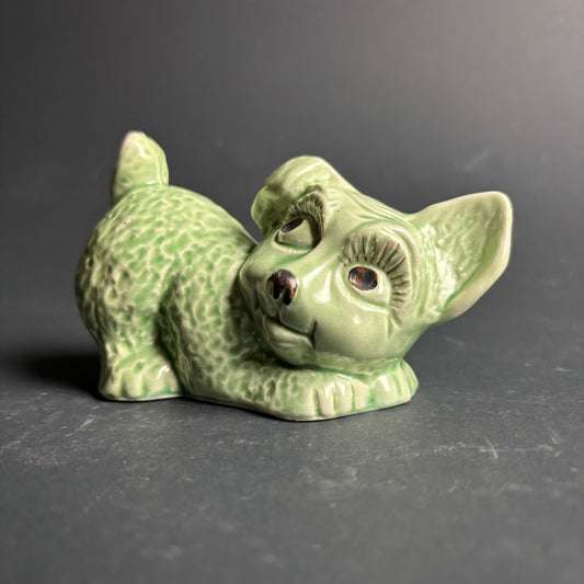 Sylvac England Green Terrier Dog Figurine Mid Century