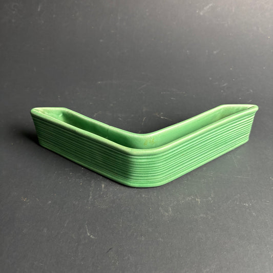 Sylvac England Corner Planter Vase Model 1324 Green Ribbed Mid Century