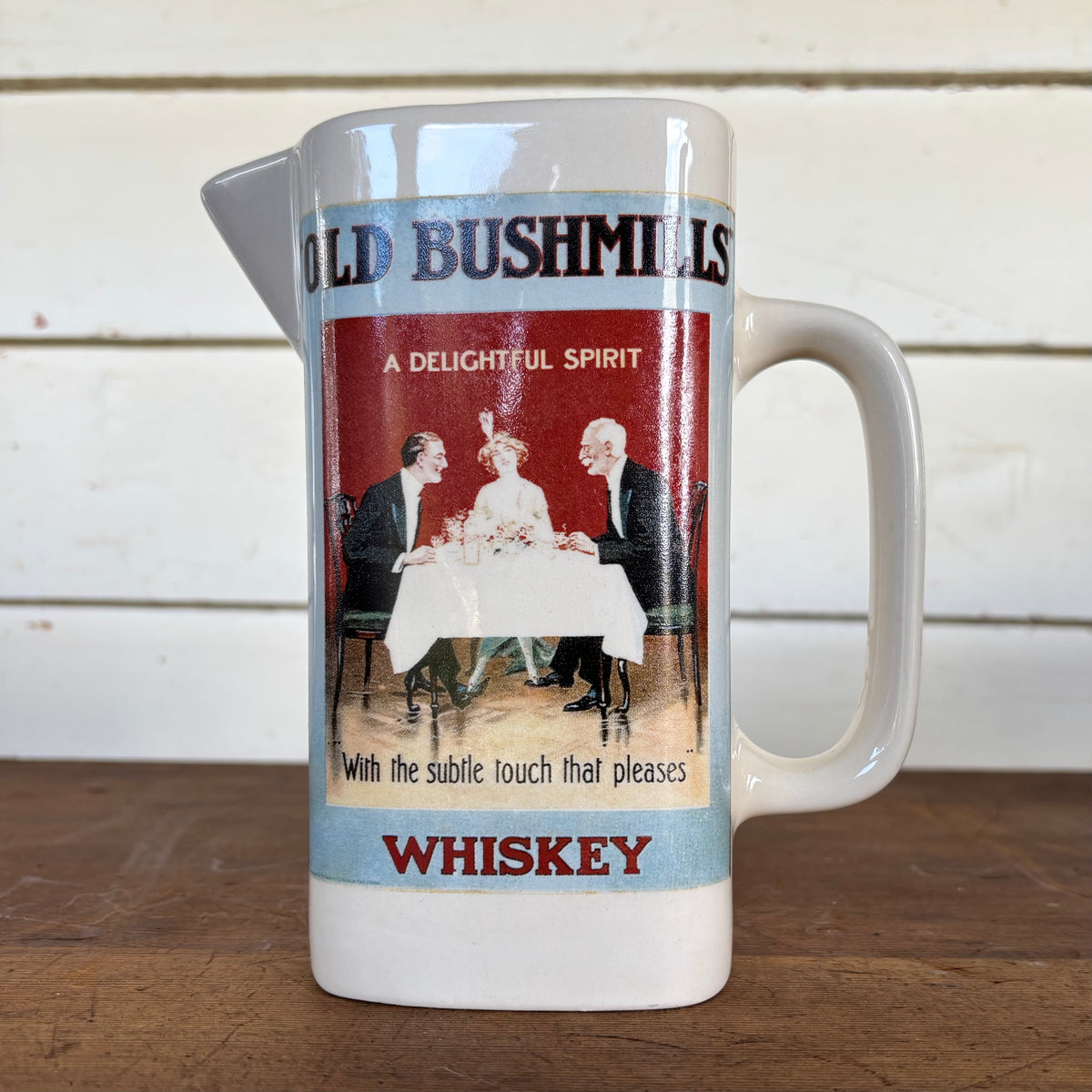 Old Bushmills “A Delightful Spirit” Water Jug — Staffordshire