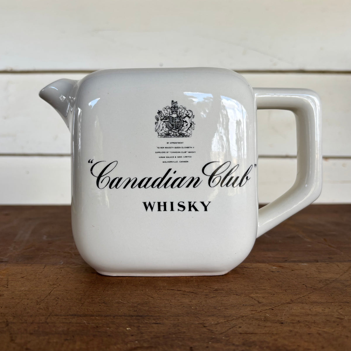 Canadian Club Whisky Water Jug – Vintage Bar Advertising (c.1970s–80s)