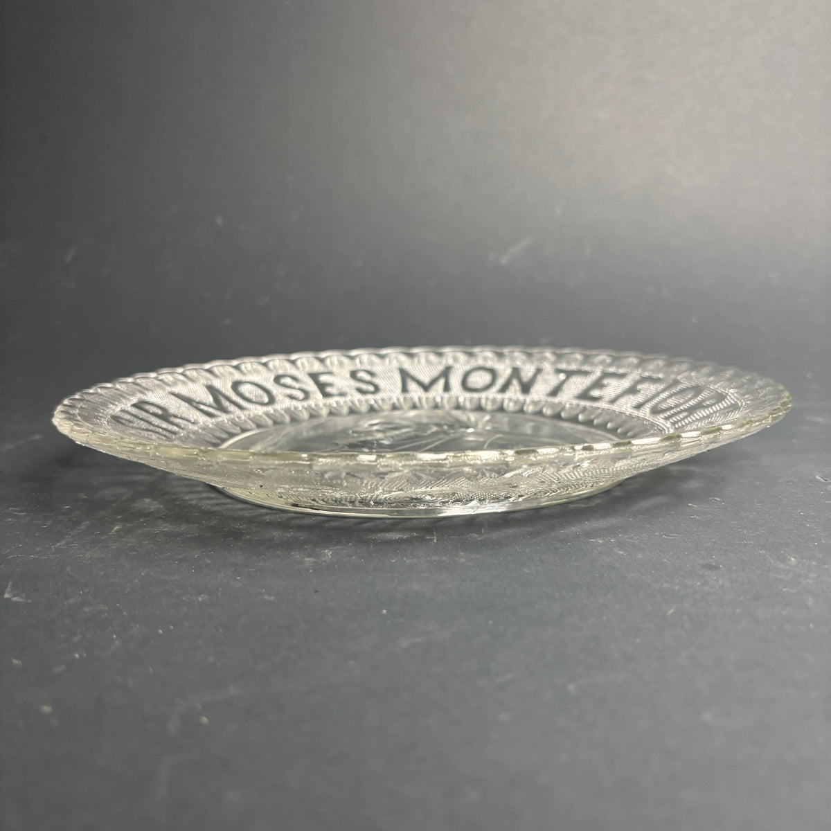 Sir Moses Montefiore Commemorative Glass Plate – Victorian Pressed Glass