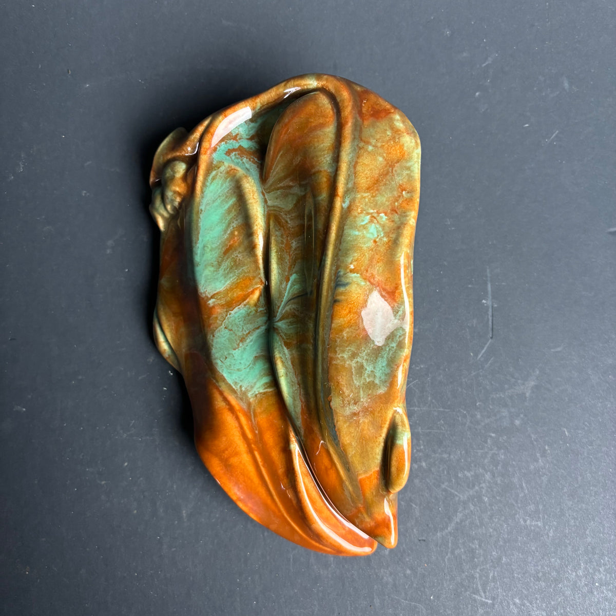 Australian Studio Pottery Wall Pocket – Drip Glaze Mid-Century