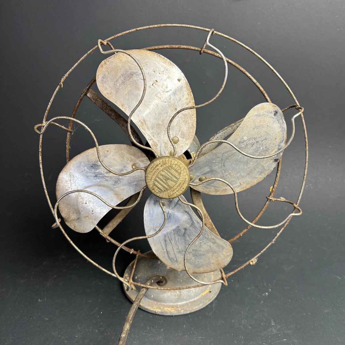 Vintage Limit Electric Desk Fan Australia Brass Blades Cage Industrial