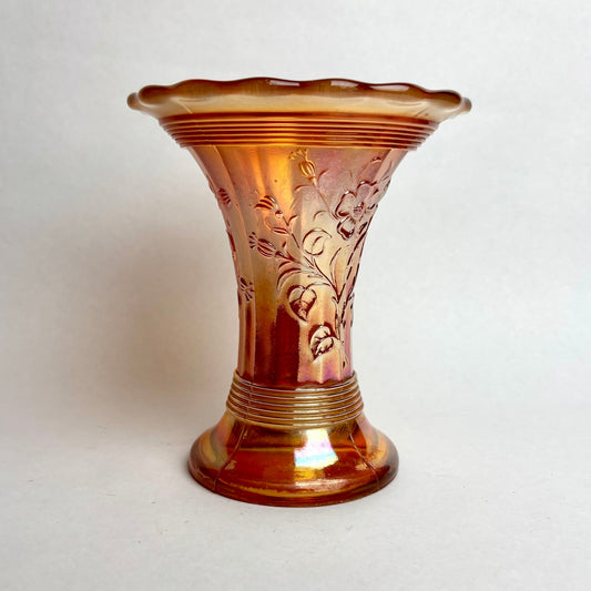 Dugan Summer Days Carnival Glass Vase Marigold Antique Art Nouveau