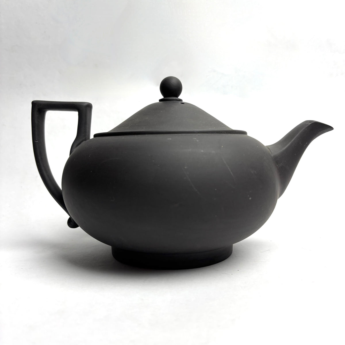 Wedgwood Black Basalt Tea Set 6 Trios Teapot Creamer Sugar Plate