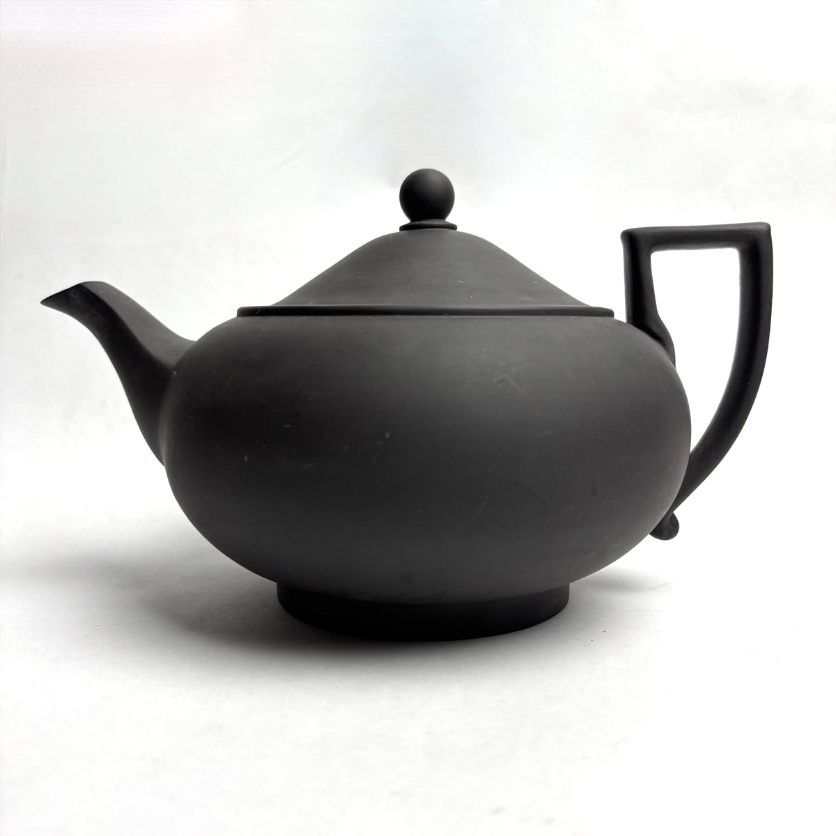Wedgwood Black Basalt Tea Set 6 Trios Teapot Creamer Sugar Plate