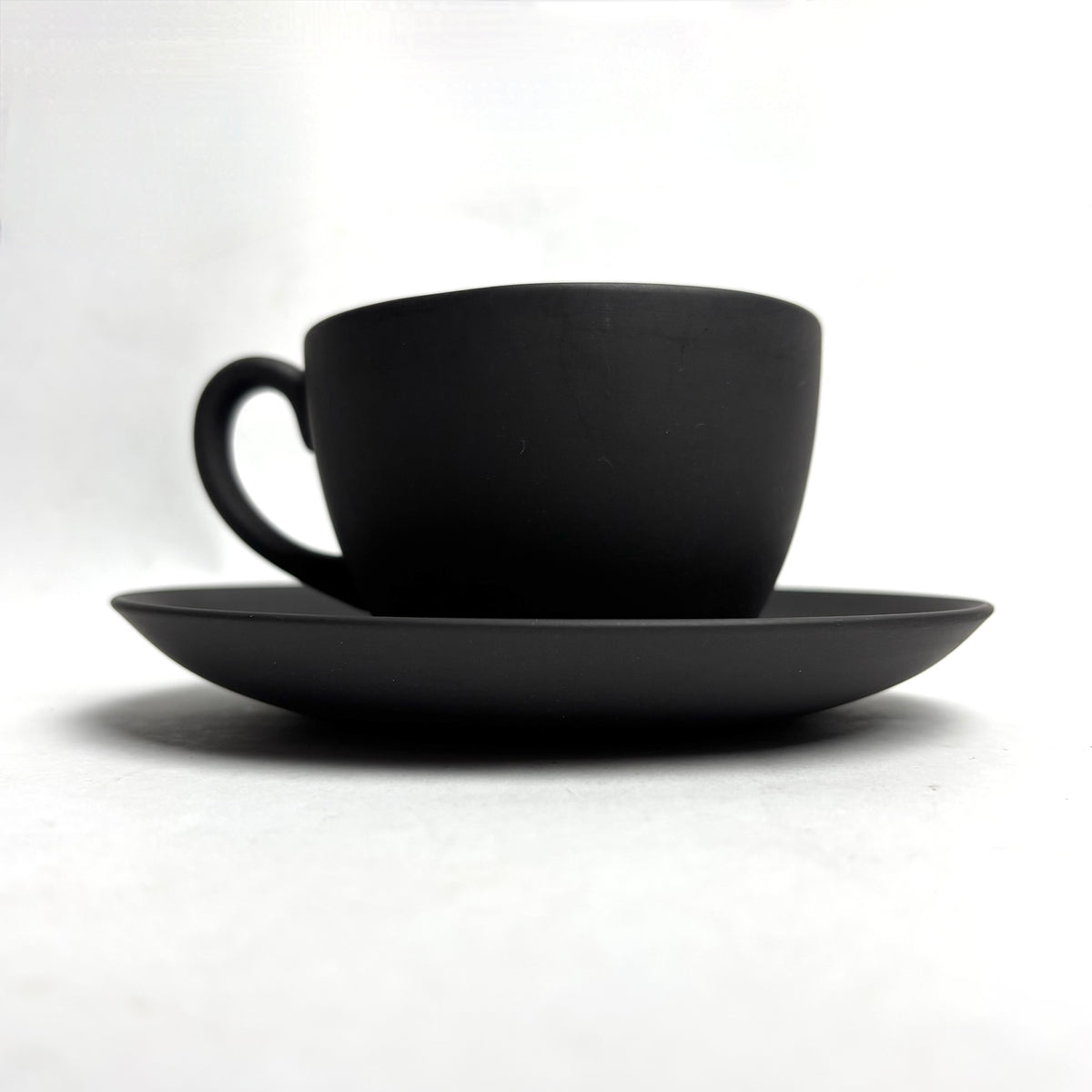 Wedgwood Black Basalt Tea Set 6 Trios Teapot Creamer Sugar Plate