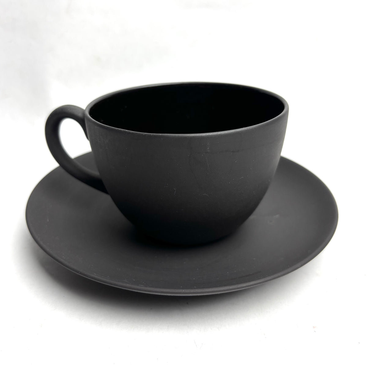 Wedgwood Black Basalt Tea Set 6 Trios Teapot Creamer Sugar Plate