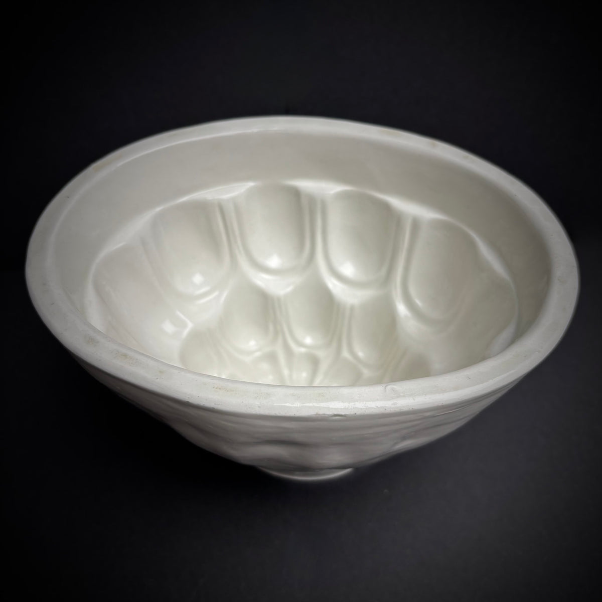 Large Victorian White Ceramic Jelly Mould English Kitchenalia