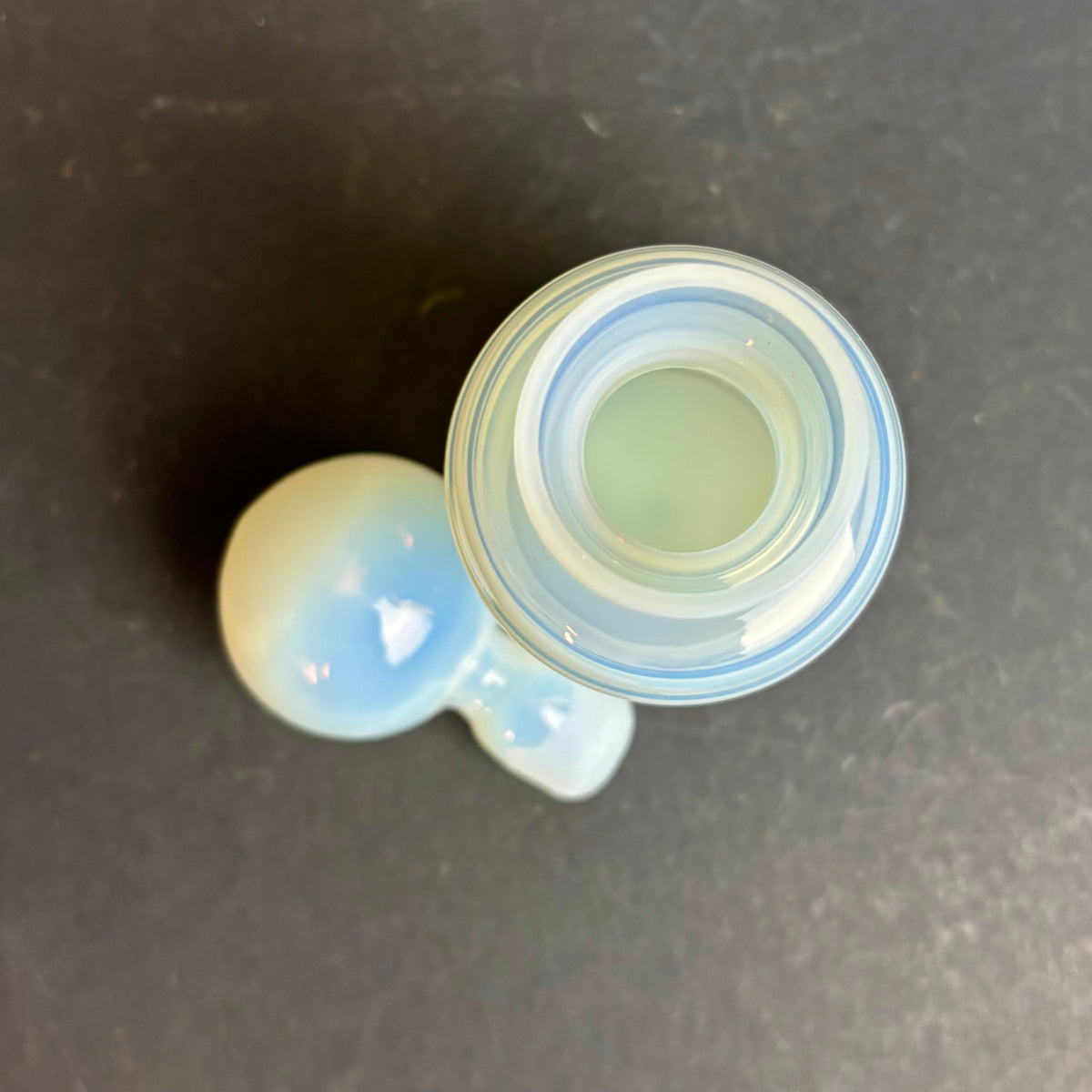 Art Deco French Opalescent Glass Scent Bottle ‘Moonstone Blue’ c.1930