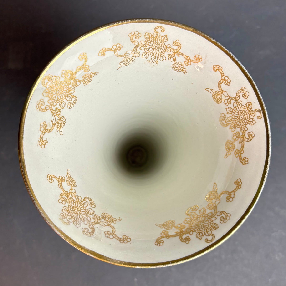 Carlton Ware Kang He Rocery & Pheasants Trumpet Vase – Cobalt Blue & Gilt – c.1930s