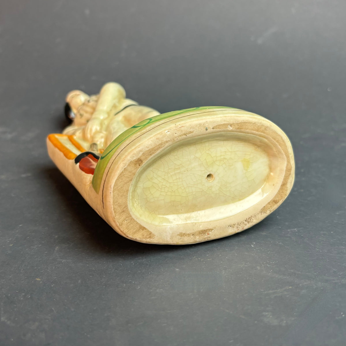Art Deco Ceramic Cricketer Figure – Glazed Pottery Sports Figurine c.1930s