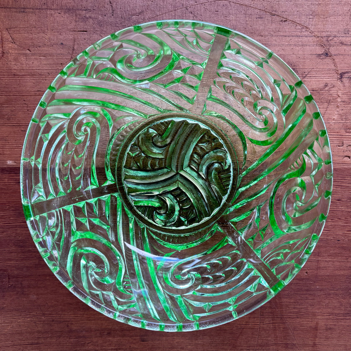 Green Depression Glass Bowl c.1930s