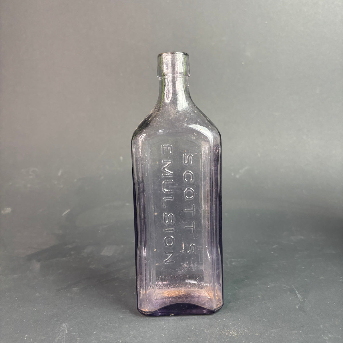 Antique Scott’s Emulsion Amethyst Glass Bottle c.1900