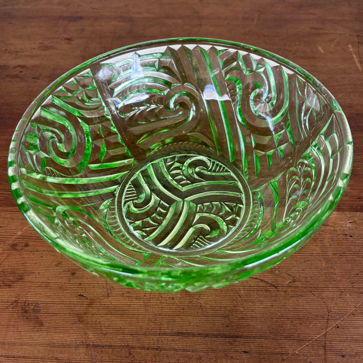 Green Depression Glass Bowl c.1930s