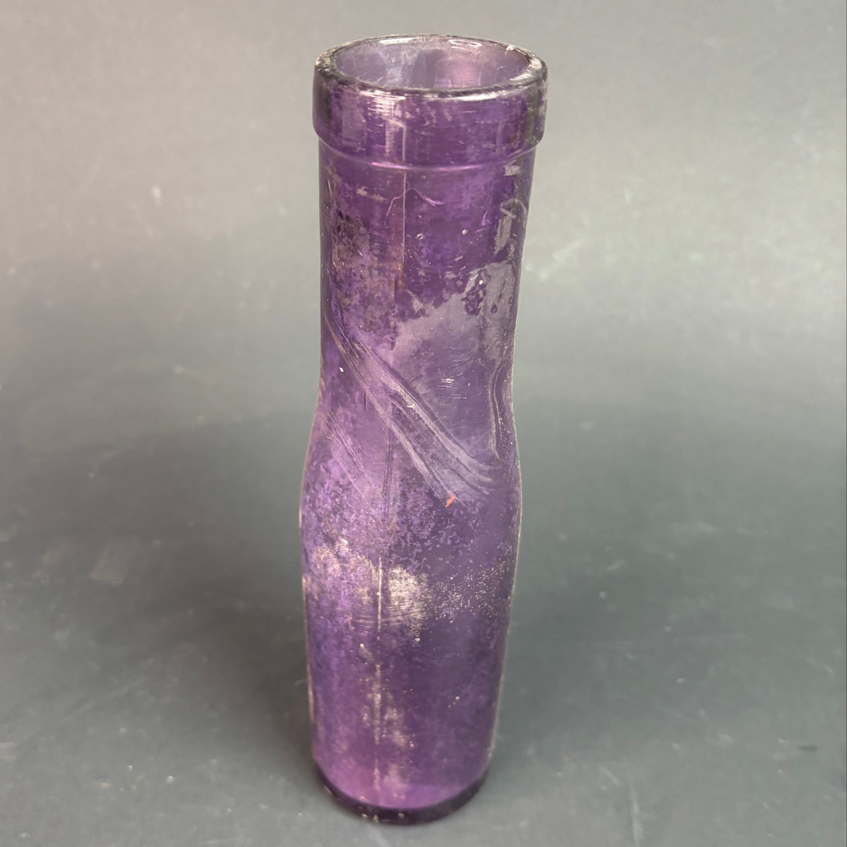 Antique Amethyst Glass Medicine Bottle c.1900s Sun Purple Apothecary