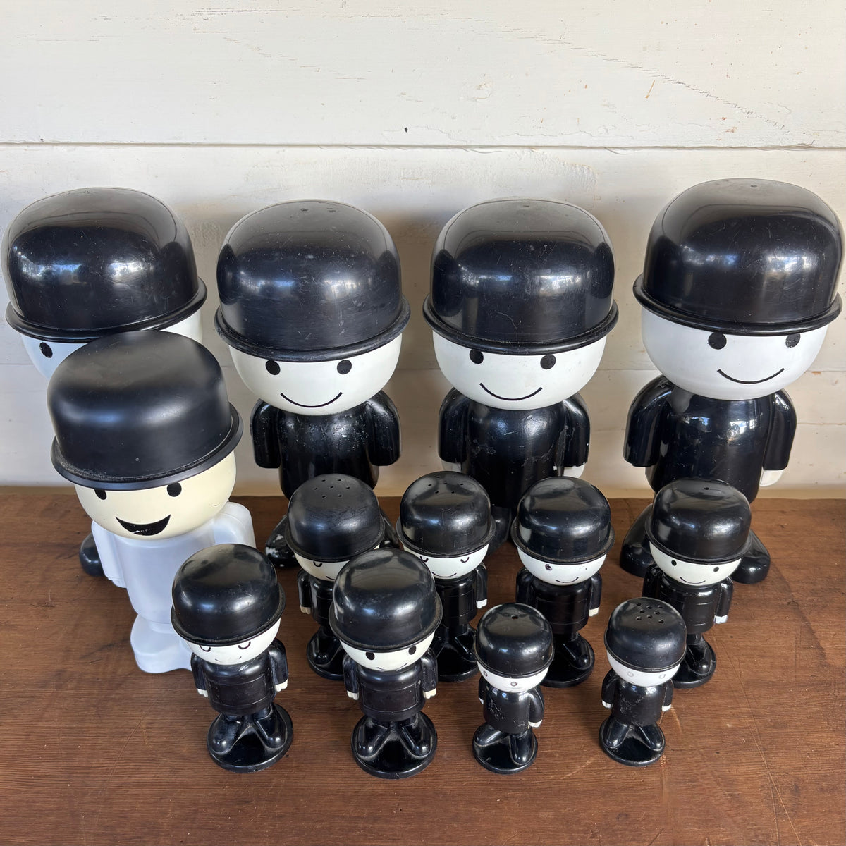 1960s Spillers “Bowler Hat Men” – Lot of 13 Promotional Figures (9 Original + 2 Replica + 2 S&P)