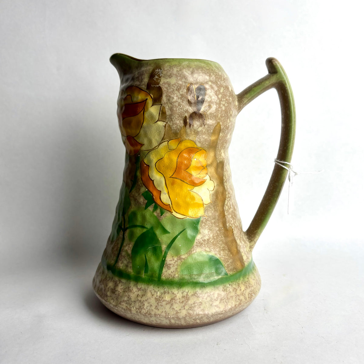 Hand-Painted Textured Floral Jug – 19cm