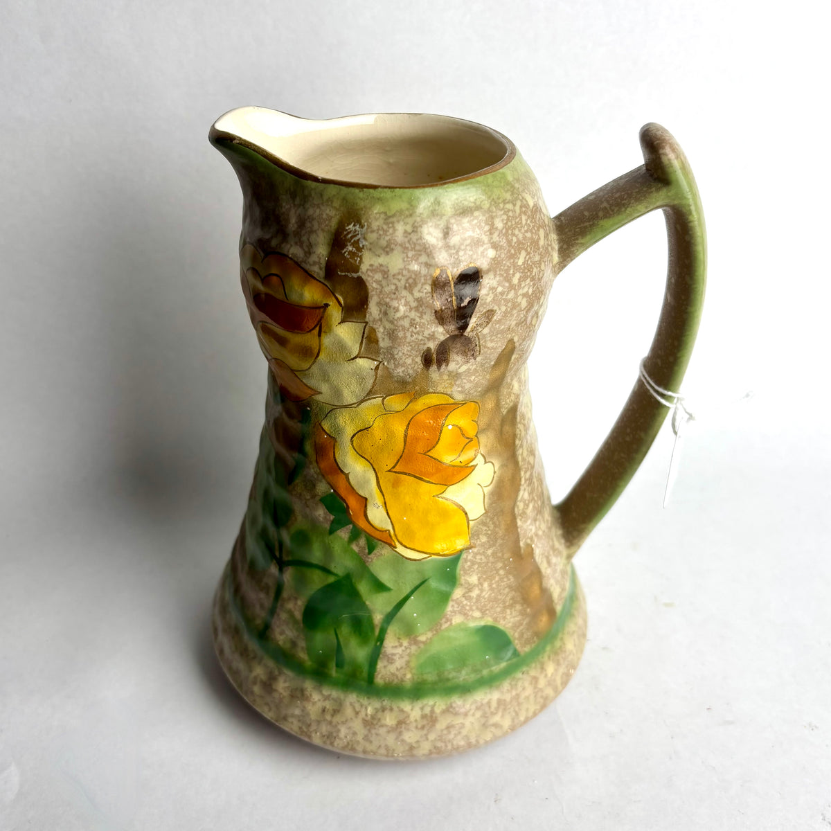 Hand-Painted Textured Floral Jug – 19cm