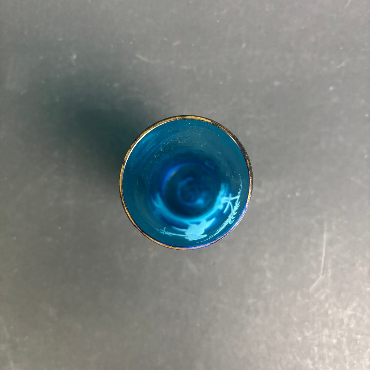 Bohemian Blue Glass Tumbler Mary Gregory Style Enamel c.1900