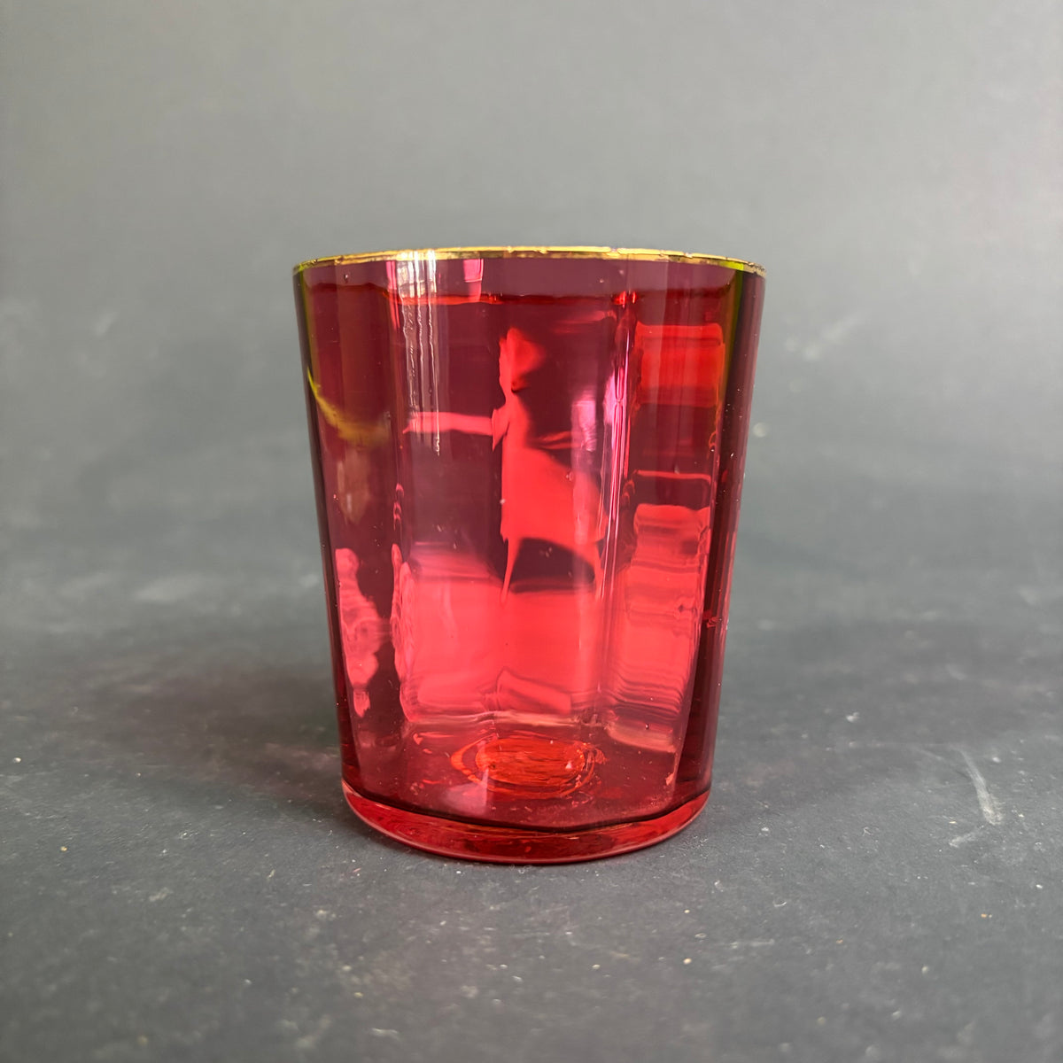 Antique Cranberry Mary Gregory Style Glass Tumbler – Enamel Child Scene c.1880