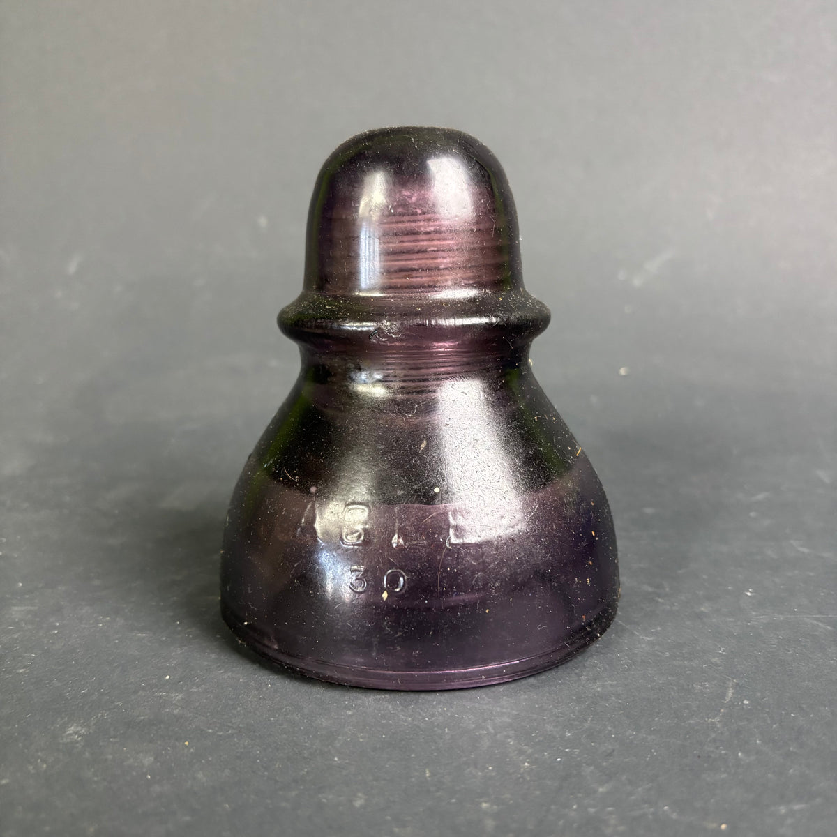 AGEE Purple Glass Insulator c.1930s AGM Sun-Coloured Amethyst