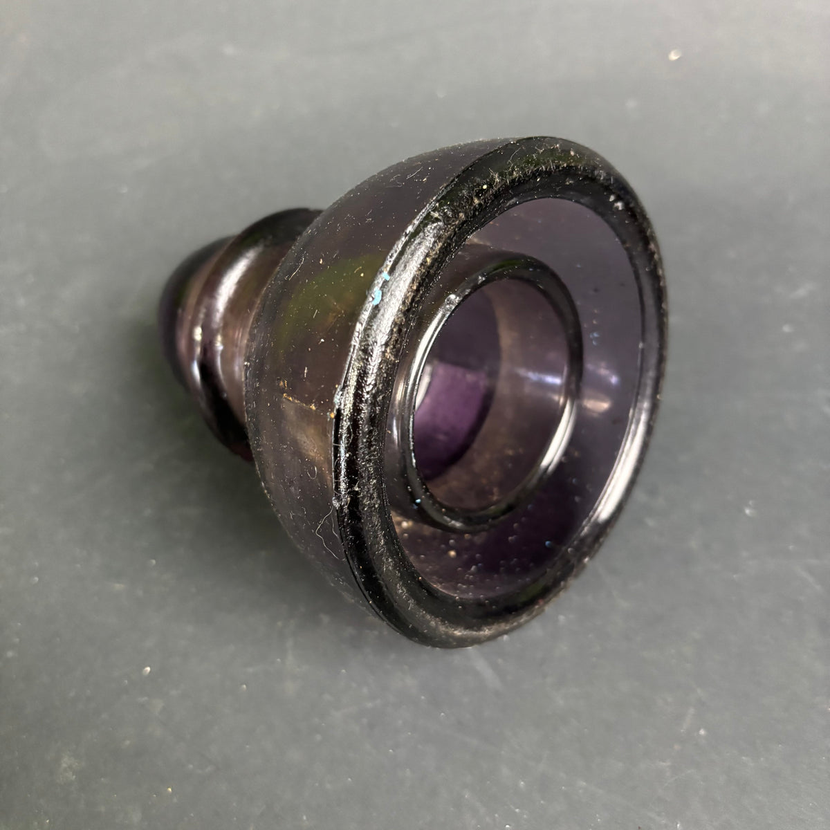 AGEE Purple Glass Insulator c.1930s AGM Sun-Coloured Amethyst