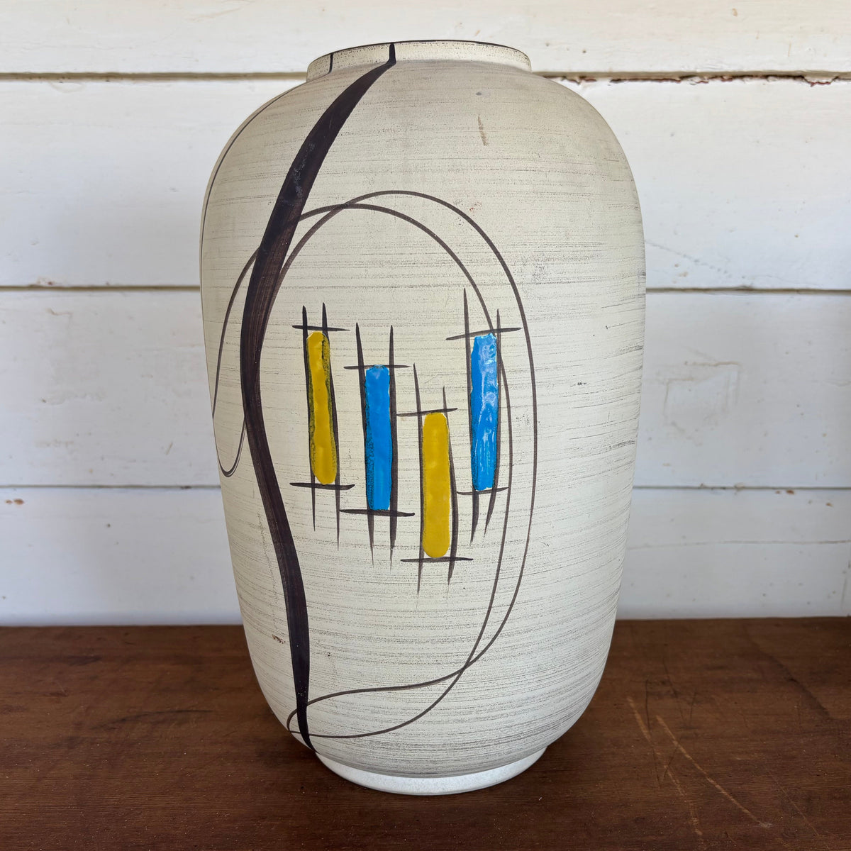 Mid-Century German Studio Pottery Vase – Abstract Modernist Design (c. 1960s)