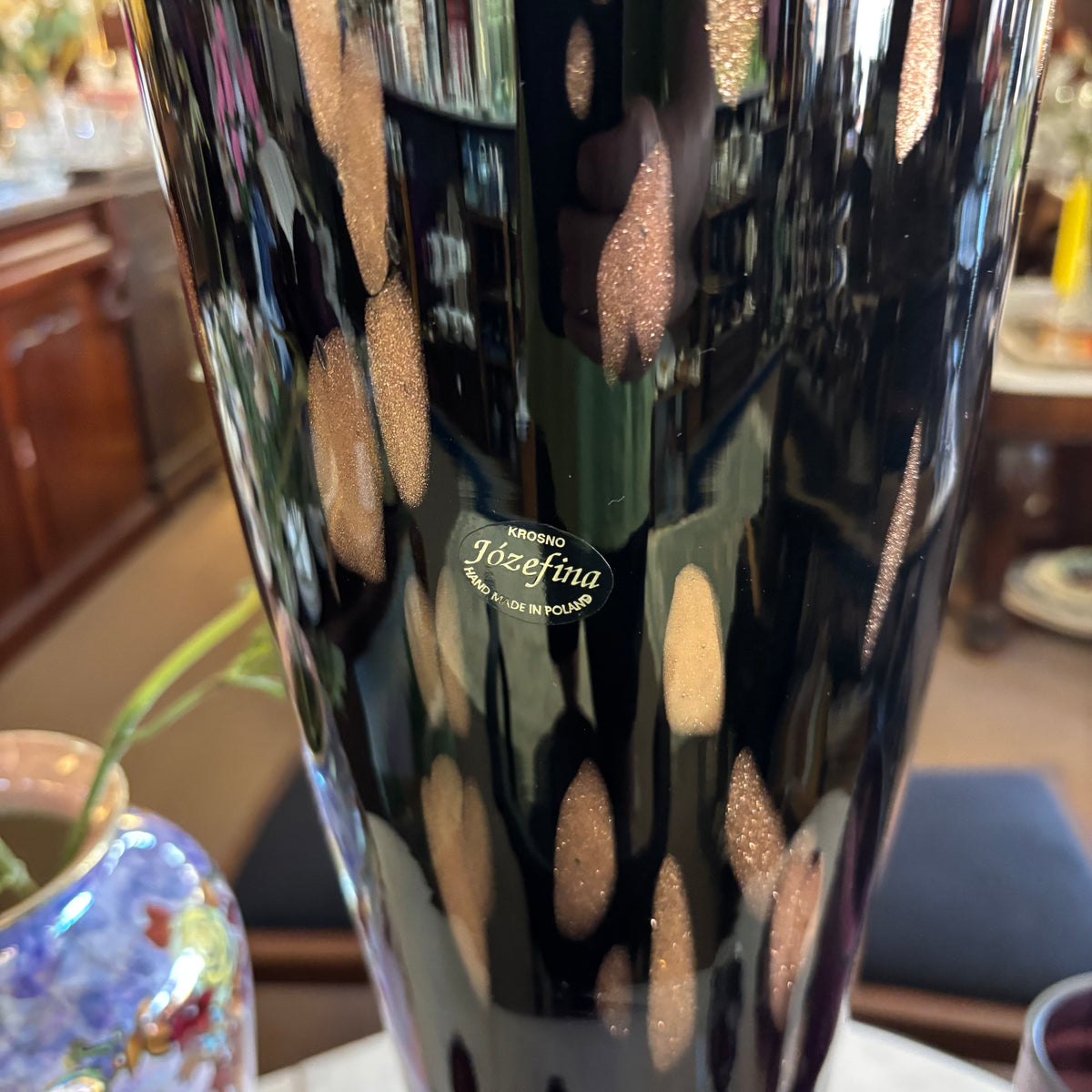 Krosno “Jozefina” Hand-Blown Art Glass Floor Vase – Poland (Late 20th Century)