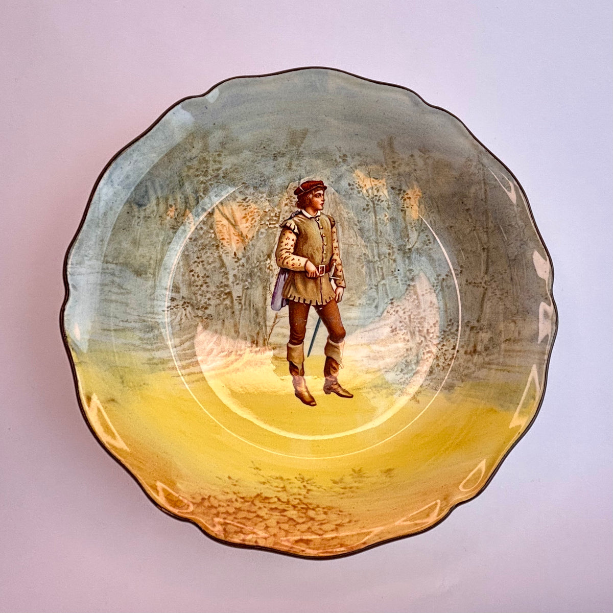 Royal Doulton Shakespeare Seriesware Bowl – “Orlando”, c.1930 Hand-Painted 21 cm Display Bowl