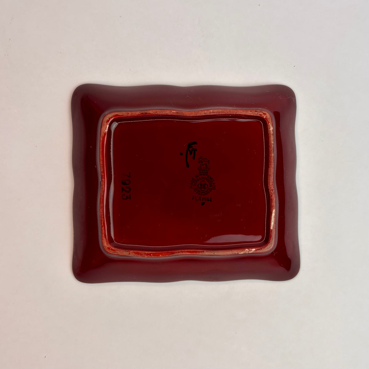 Royal Doulton Flambé Landscape Dish – Pattern 7923 Square Wavy-Edge Display Dish, c.1920s–30s