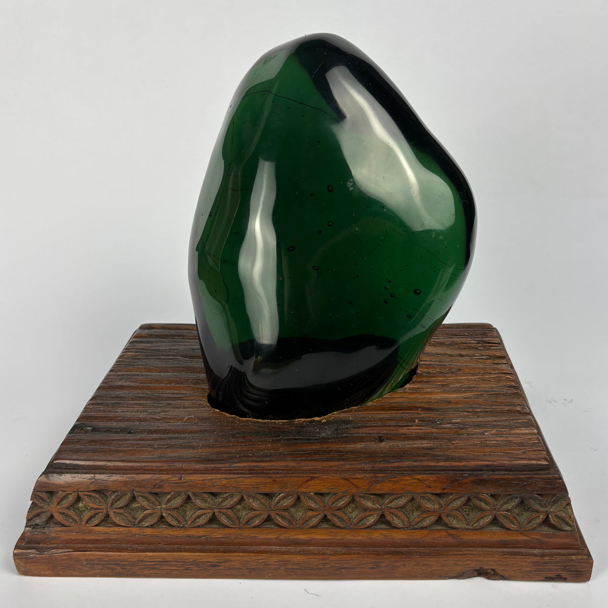 Massive Freeform Emerald Green Studio Art Glass Sculpture 4.74kg