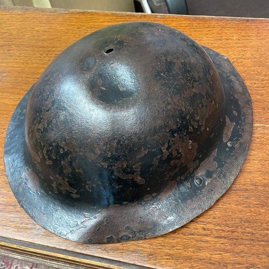 Original Military Steel Helmet – WWI/WWII Era (Brodie Style)