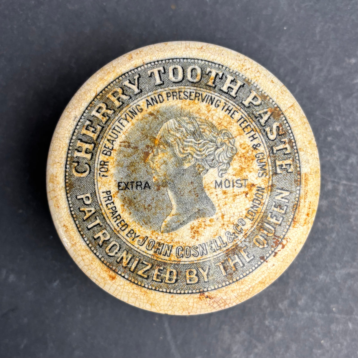 Antique John Gosnell & Co Cherry Tooth Paste Pot with Base