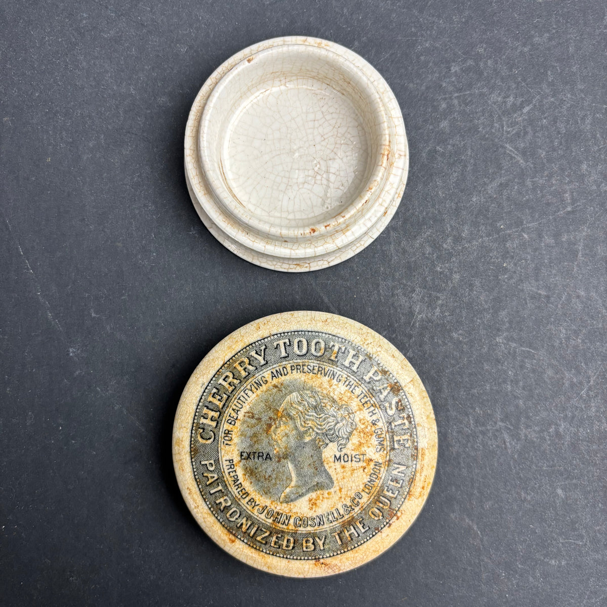 Antique John Gosnell & Co Cherry Tooth Paste Pot with Base