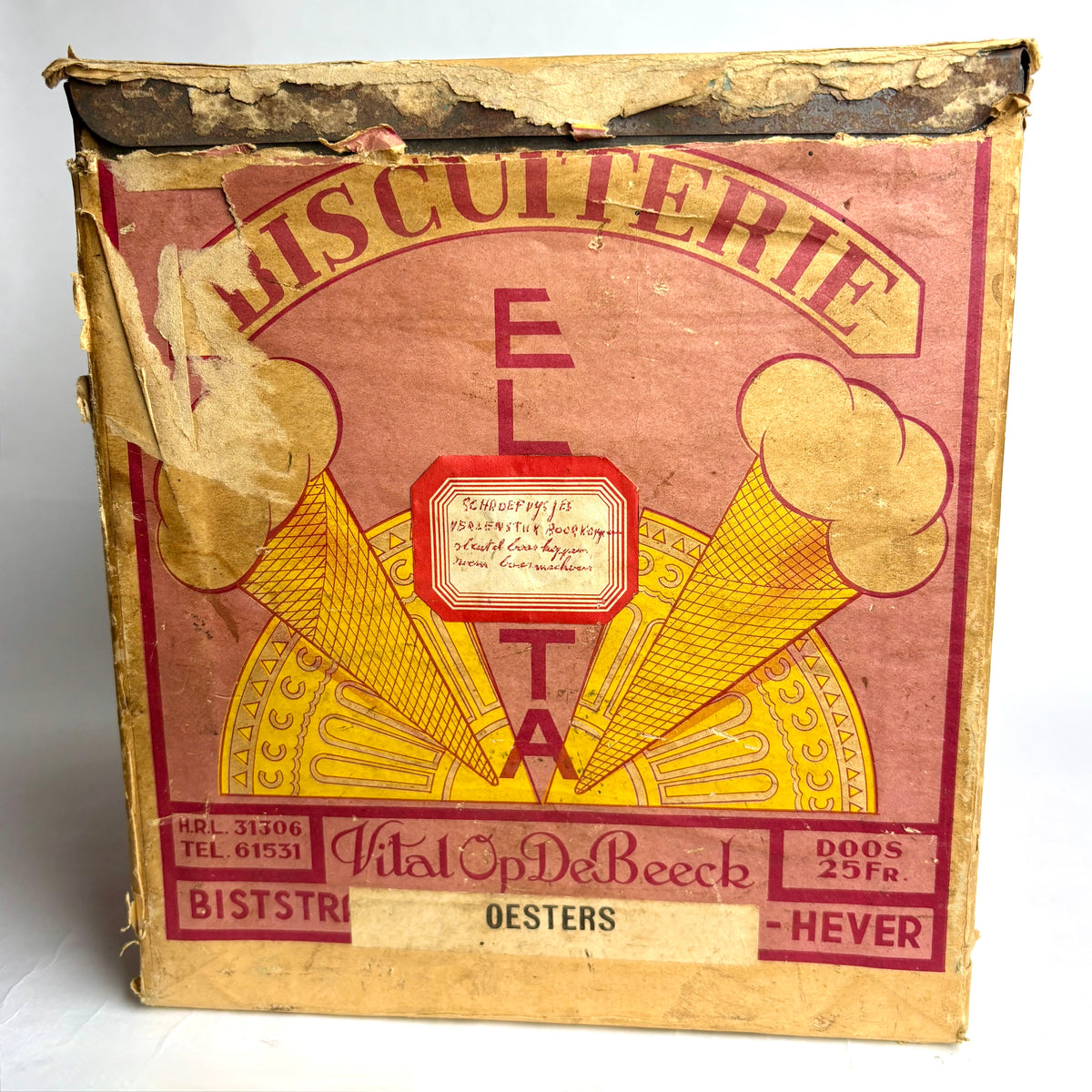 Art Deco Belgian Biscuit Tin – Elvita by Vital Op De Beeck (c.1930s)