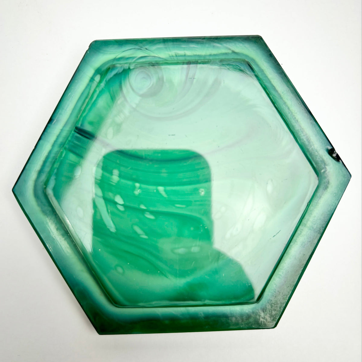 Art Deco Green Malachite Glass Dressing Table Set – Love Birds Lidded Box & Trays