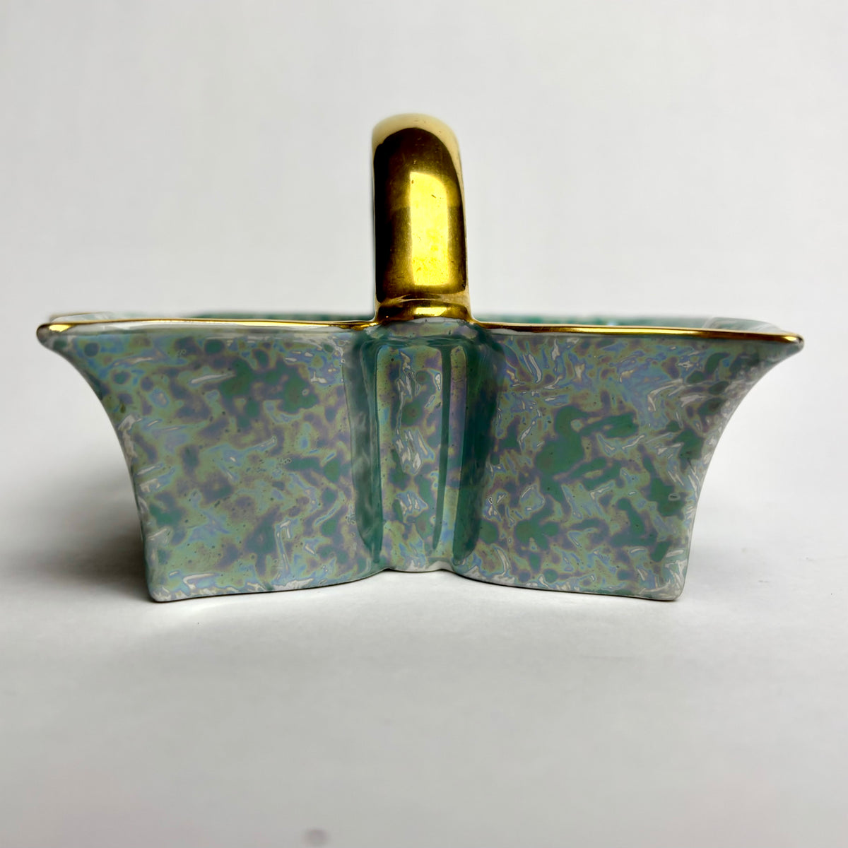 Art Deco Porcelain Butterfly Dish with Handle