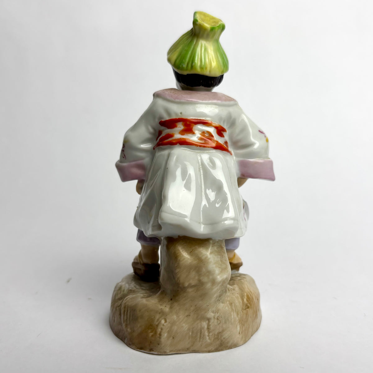 Antique Porcelain Figure — Pierrot / Harlequin Child with Frog