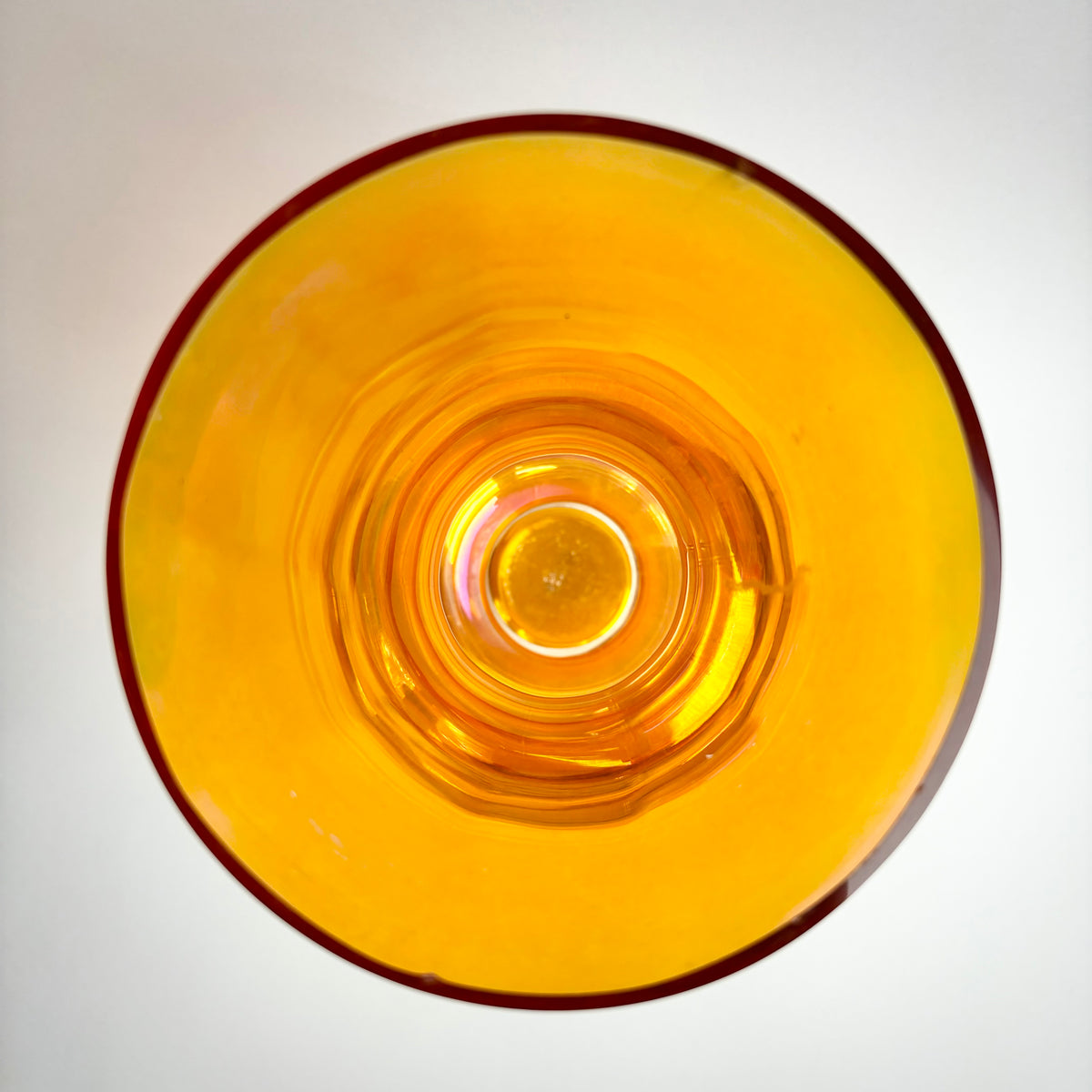 Crown Crystal Glass ‘Melon Rib’ Marigold Vase – Australian Carnival Glass