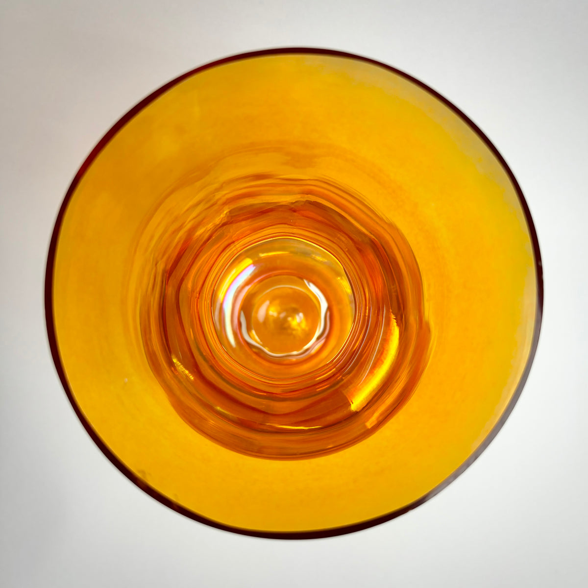 Crown Crystal Glass ‘Melon Rib’ Marigold Vase – Australian Carnival Glass