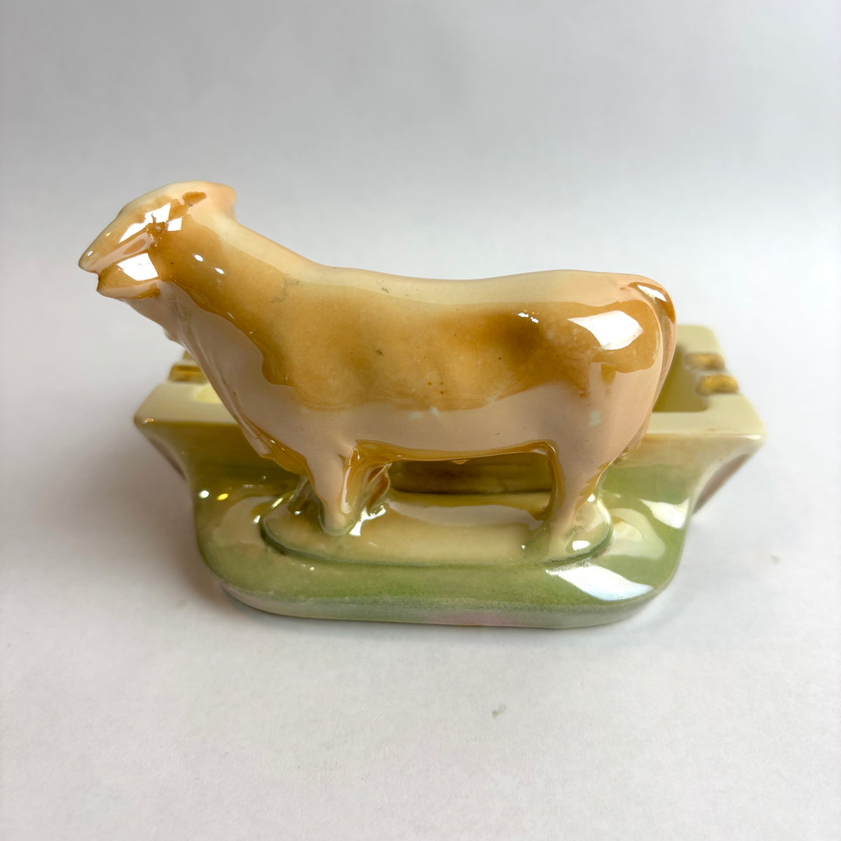 Wembley Ware Trough Ashtray with Bull – Tan Glaze
